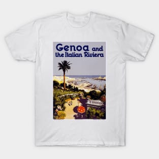Genor and the Italian Riviera - Vintage Travel Poster Design T-Shirt
